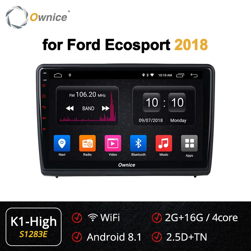 S1283 K1-High Ownice Автомагнитола стерео k3 k5 k6 для Ford Ecosport Android9.0 автомобильный dvd gps плеер 360 панорама 4G DSP радио Vedio навигация - Цвет: S1283 K1-High
