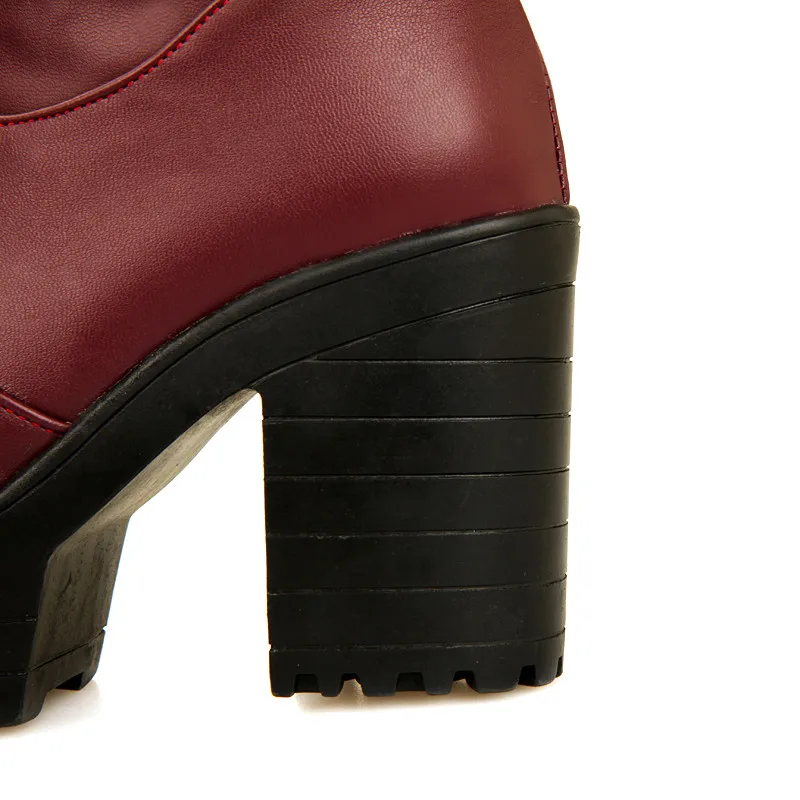 Smirnova hot fashion thick heel platform boots women round toe autumn winter dress shoes ladies knee high boots women