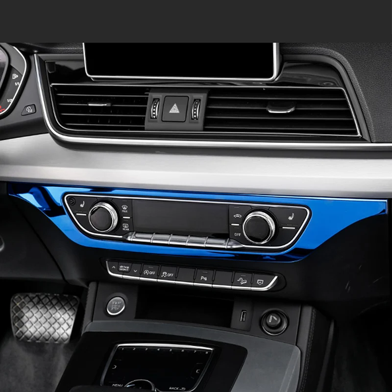 GELINSI для Audi Q5 FY аксессуары для салона автомобиля центральная консоль рамка для переключателей, крышка, накладка, наклейка хром