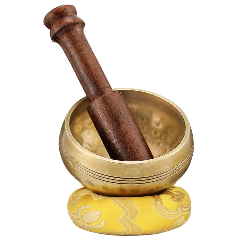 3,2 дюймов тибетская Поющая чаша дзен медитация Йога Медитация чаша деревянная палочка подушка