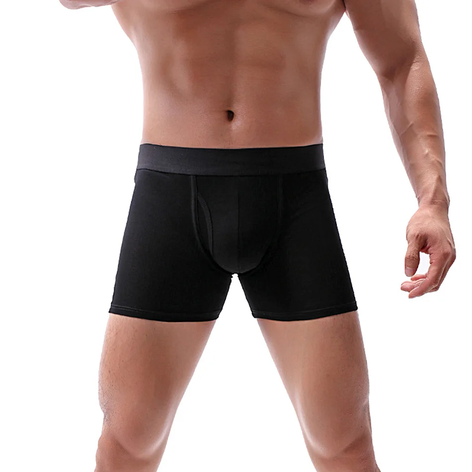 Men's Sports Underpants Large Boxer Pants Lengthen Legs To Prevent Chafing Comfortable And Breathable Long Shorts 3 Pcs/Lot