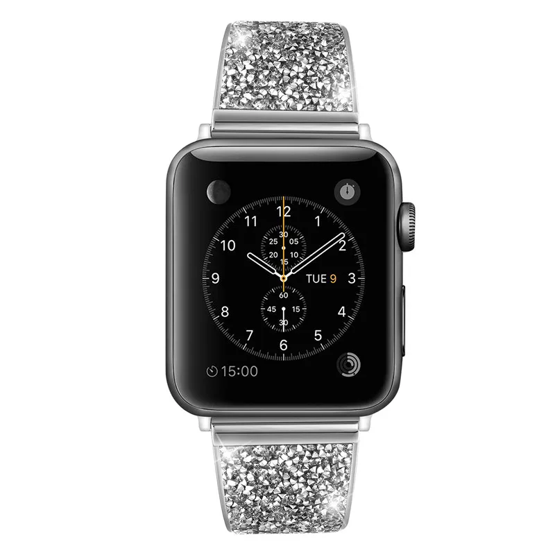 Стразы, ремешок с бриллиантом, чехол для Apple Watch, ремешок 42 мм, 44 мм, 40 мм, 38 мм, женский браслет для iWatch, ремешок серии 5, 4, 3, 2, 1