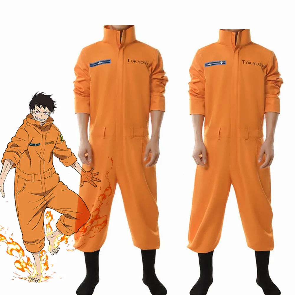 

Anime Fire Force Shinra Kusakabe Maki Oze Cosplay Costume Jumpsuit