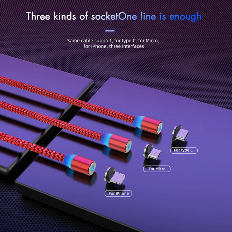 รูปสินค้า สายชาร์จ USB Type-C พร้อม Fast Charging และแม่เหล็ก