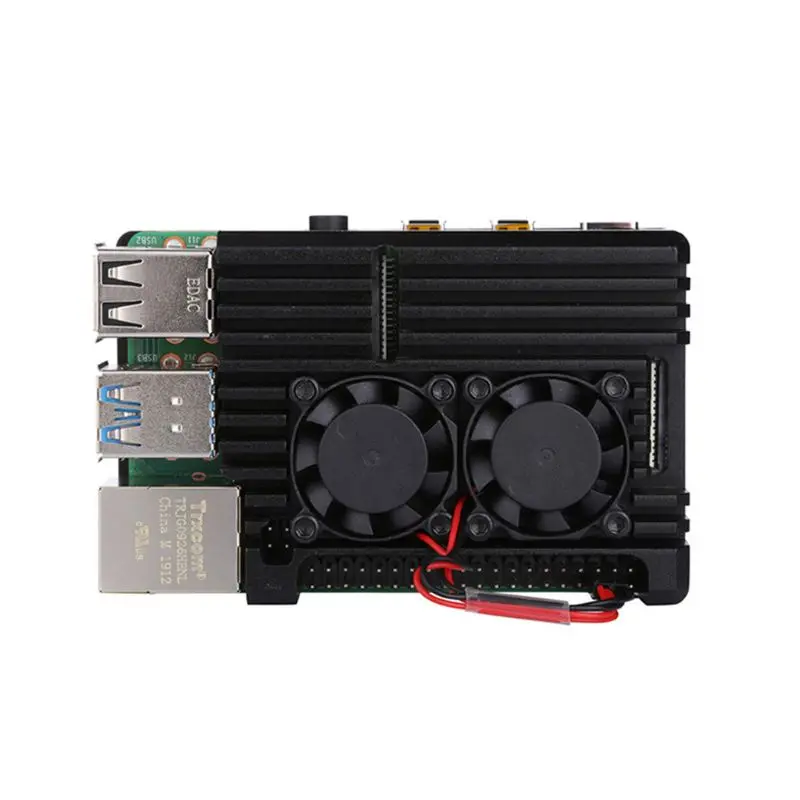 Алюминий Золотой корпус чехол металлический корпус коробка радиатора для Raspberry Pi 4 Модель B 667C