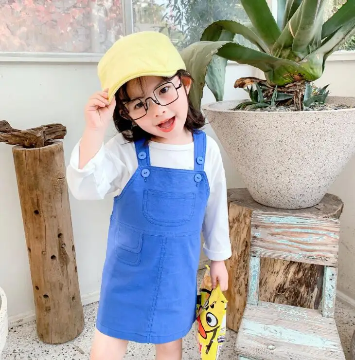 Джинсовое платье для девочек в Корейском стиле весенние модные платья-майки для девочек 1-7 лет, PP878