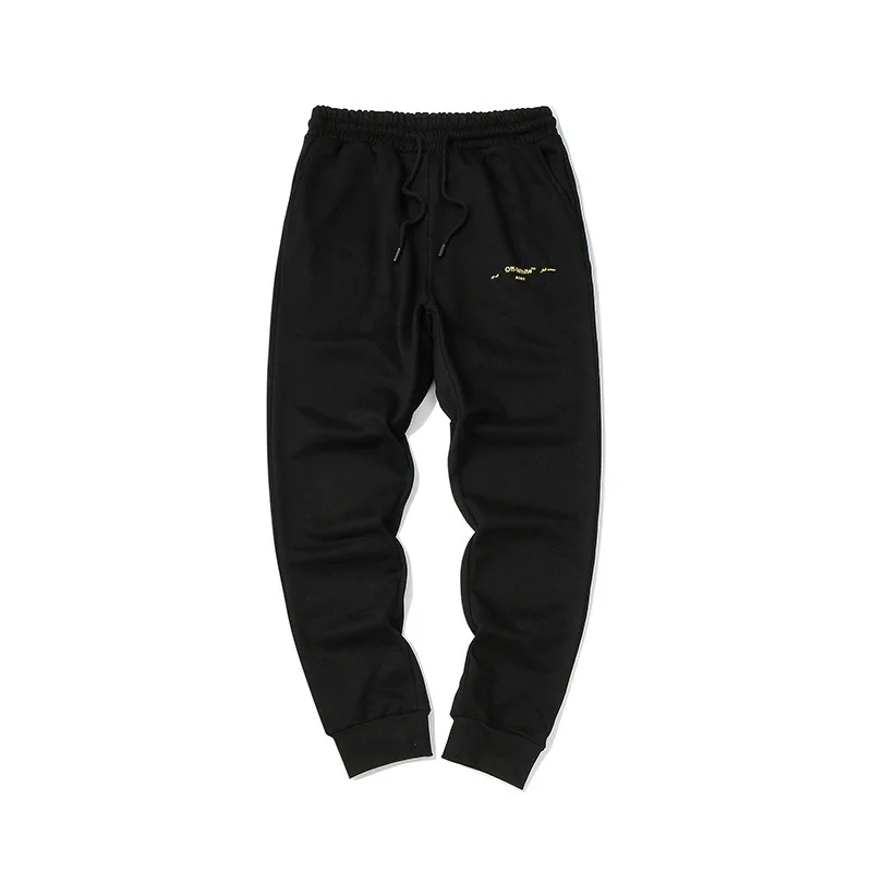 Новинка OFF-WHITE OW желтая стрела маленькая защита для ног брюки осенние и зимние модели повседневные женские мужские спортивные брюки