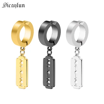 

Razor Blade Clip Earrings Without Piercing for Women Girls Stainless Steel Blade Clip On Earrings Drops No Pierced Punk Jewelry