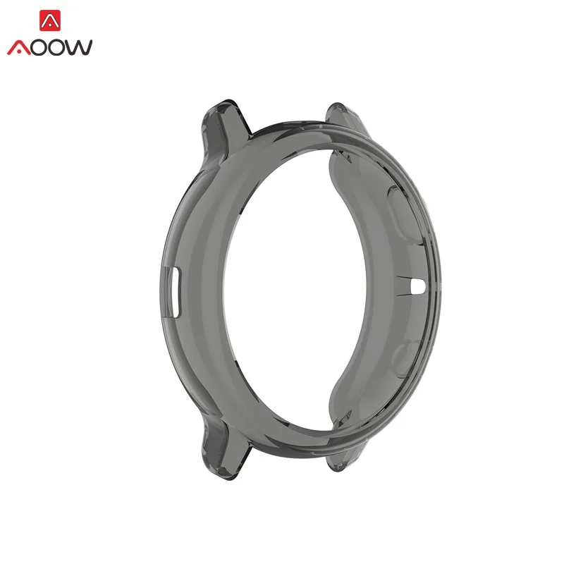 AOOW защитный чехол для samsung Galaxy Watch Active 2 R830 R820 ультра-тонкий полный чехол рамка 40 мм 44 мм чехол для часов - Цвет ремешка: black