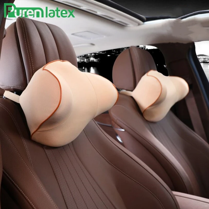 PurenLatex подголовник автомобиля подушка пены памяти шейки ортопедическая поддержка подушка для шеи боли облегчение вождения регулируемая высота