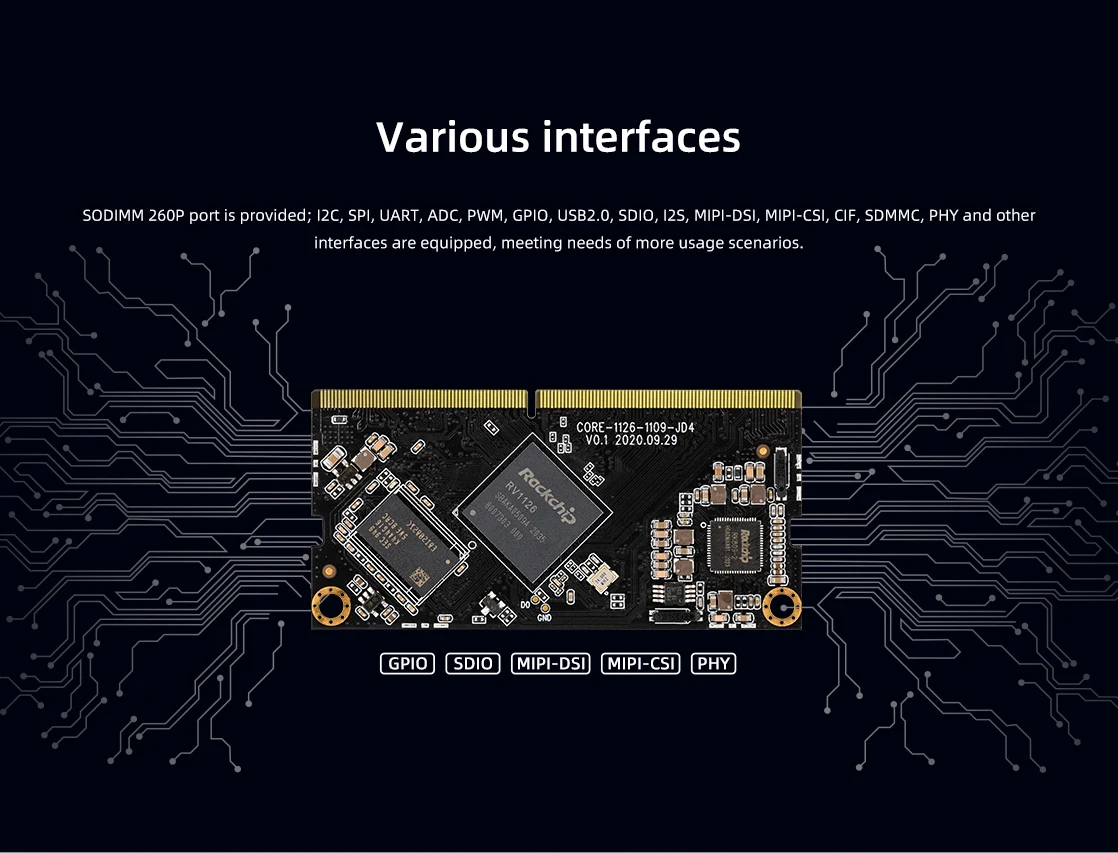 Carte centrale de vision AI haute performance Core-1126-JD4, Mini-ordinateur RV1126; Mini-ordinateur; Ordinateur de bureau, 1Go DDR 8 Go eMMC 17 Haec00c22b2c94ff6b1bf8591736e5aefw
