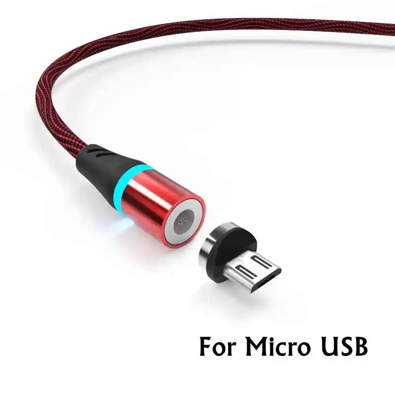 Red micro usb Sindvor Магнитный кабель Micro usb type C для iPhone кабель освещения 1 м 3A провод для быстрого заряда type-C Магнитный кабель для зарядки телефона - Тип штекера: Red micro usb