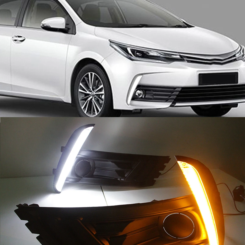 CSCSNL 2 шт. светодиодный светильник дневного света для Toyota Corolla автомобильные аксессуары Водонепроницаемый ABS 12 В DRL противотуманная фара украшение