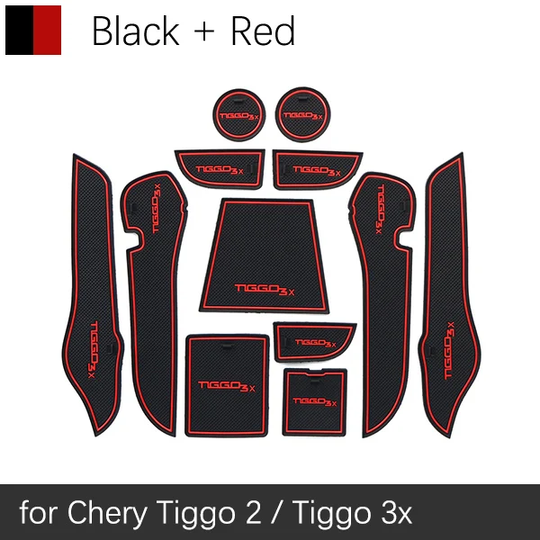 Противоскользящие резиновые чашки подушки двери паз коврик для Chery Tiggo 2 Tiggo2 Tiggo 3x MVM X22 DR3~ аксессуары коврик для телефона - Название цвета: Красный