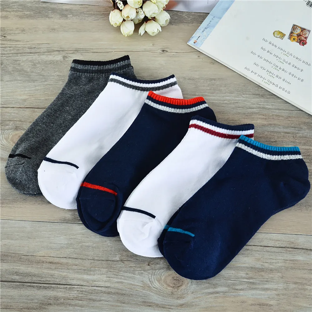 

1Pairs Unisex Stripe Comfortable Cotton Socks Comfortable Sock Slippers Short Solid Color Summer Autumn Non-slip Ankle Sock