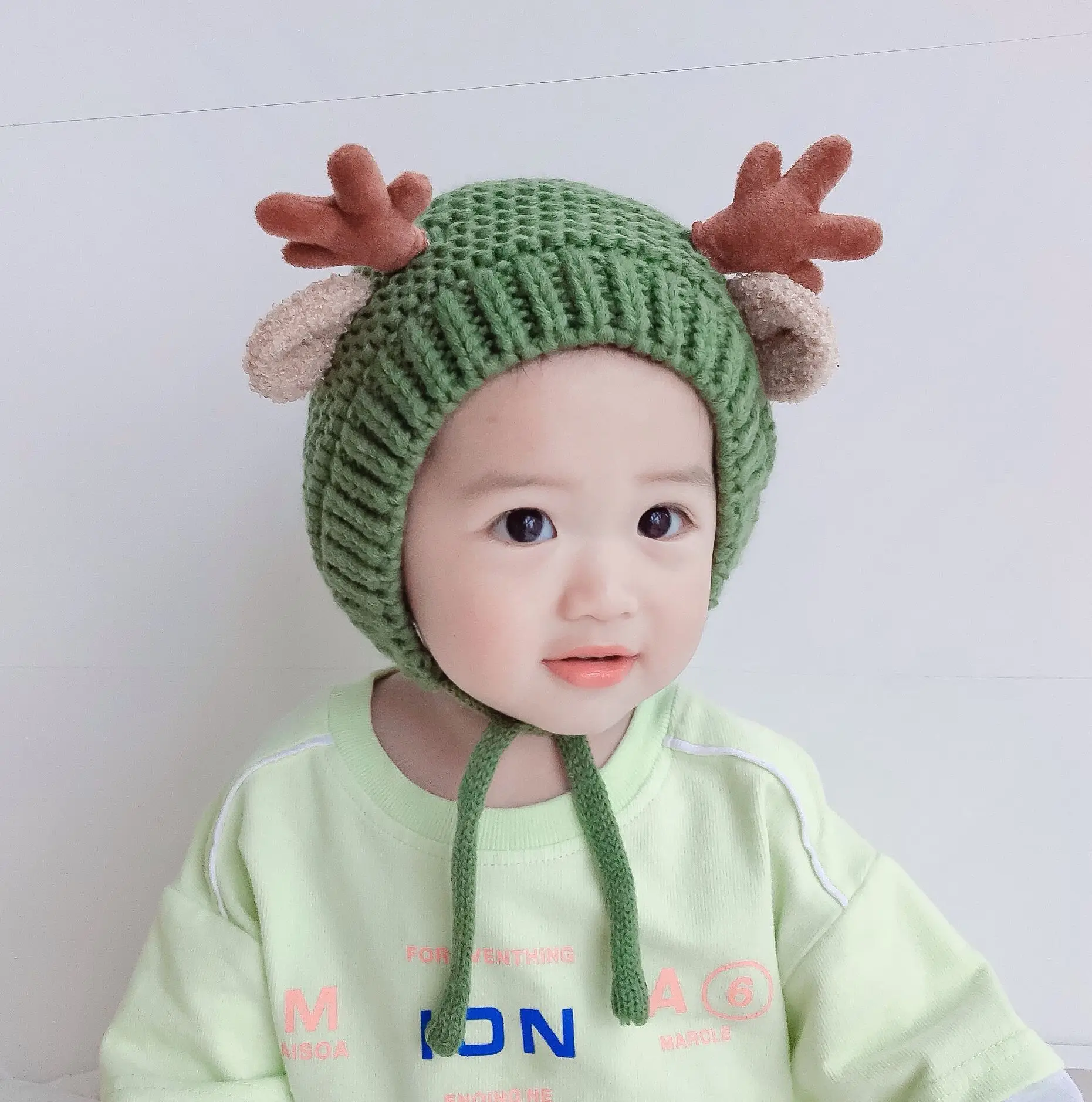 

Baby Hat Winter Men's and Women's Young Children's Wool Autumn and Winter Kids Knitted Ear Protection