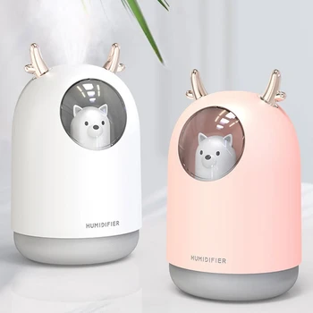 

300ML Cute Pet Ultrasonic Air Humidifier Aroma Essential Oil Diffuser for Home Car USB Fogger Mist Maker with LED Night Lamp