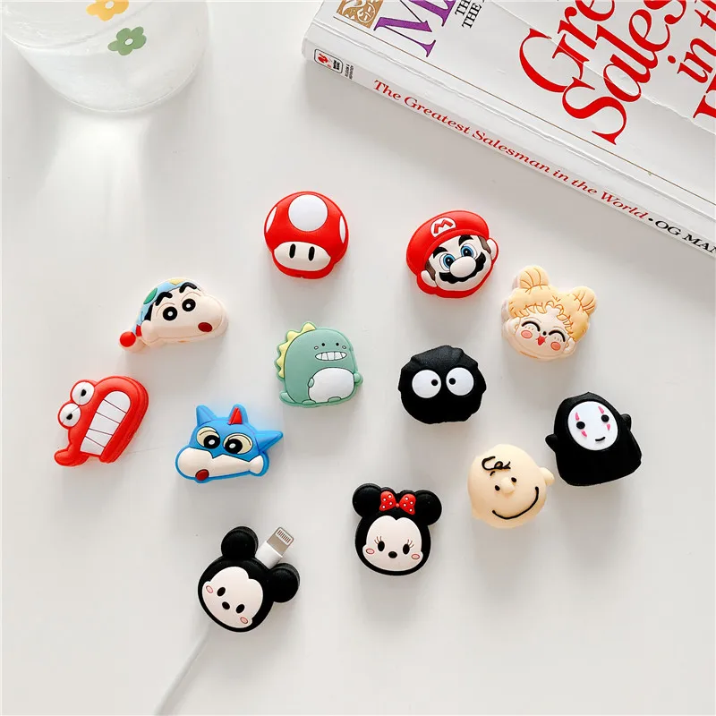 

Cable Bite Protector for Iphone Cable Winder Phone Holder Accessory Cable Biters Squishy Model Cartoon Mickey Minnie Sailor Moon