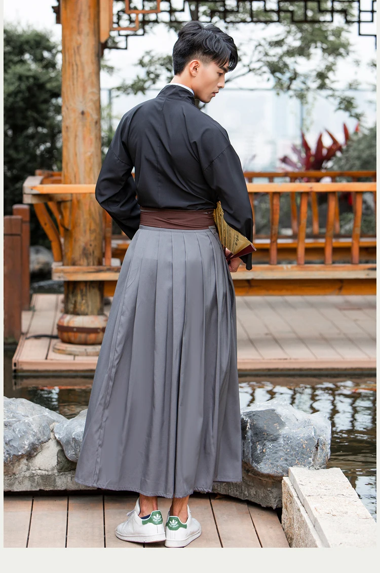 Male Chinese Ancient Costume Men Hanfu Chinese Traditional Costume Qing Dynast Clothes Robe Dance Folk Costume Cosplay DWY2339