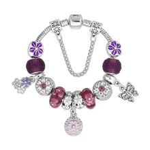 Модные ювелирные изделия браслеты, DIY браслет из сплава с бусинами, подарок на день Святого Валентина из тонкого стекла бусины браслет