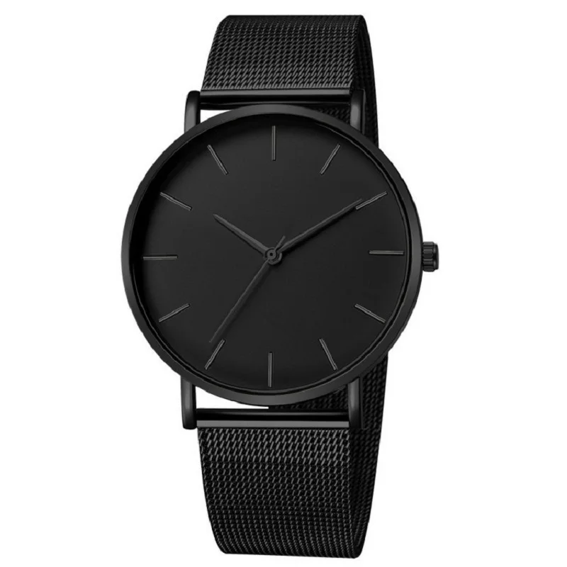 Minimalist Men Fashion Ultra Thin Watches Simple Men Business Stainless Steel Mesh Belt Quartz Watch Relogio Masculino afbeelding