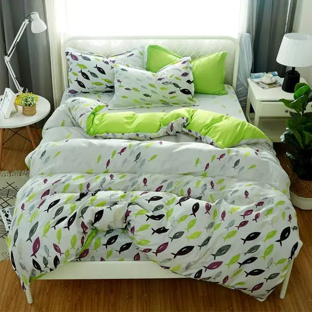 50 постельных принадлежностей Размер 5 в полоску с сердечками черный комплект постельного белья 4 шт./компл. постельное белье пастырской простыня AB сбоку пододеяльник кровать - Цвет: Фиолетовый