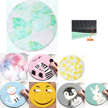 

JONSNOW Circular Mouse Pad Anti-Slip Computer Notebook Laptop PC Gamer Cute Gel Mouse Mat Gaming Mousepad