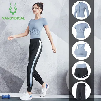 

Brand 2020 Workout Yoga Set Women Gym Clothing Outfit Quick Dry Running Activewear Fitness Training Jogging Sports Suit 5pcs/set