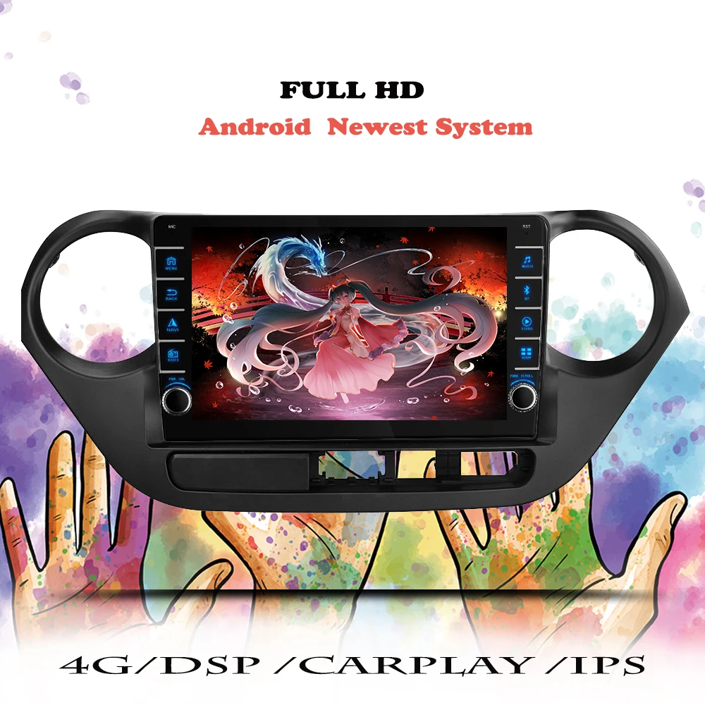 Автомагнитола на Android 10 0 для Hyundai I10 2013 2014 2015 2016 мультимедийный видеоплеер