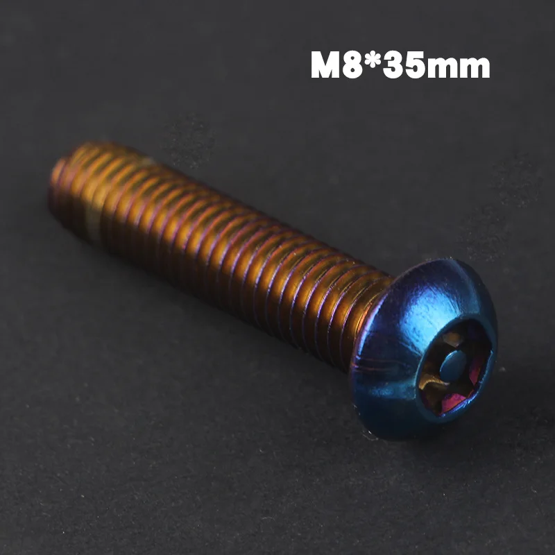 10pcs 10 шт. титановый Ti M8 X 35 мм шестигранный ключ головкой винт для велосипеда мотоцикла автомобиля титановые болты M8 детали двигателя тормоз - Название цвета: 10pcs
