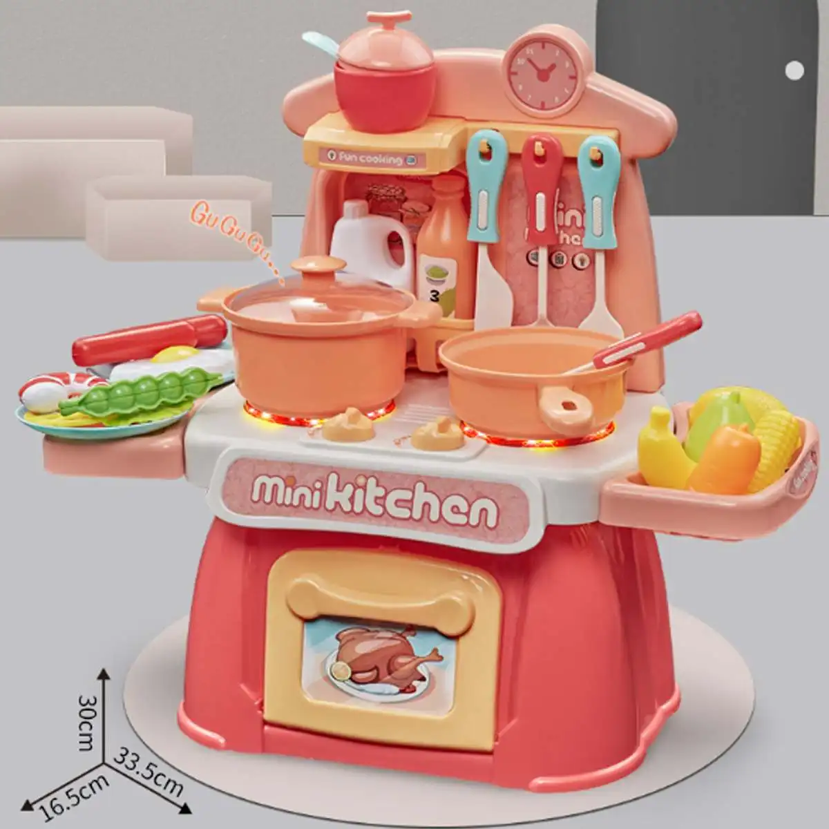 26 шт., детская игрушка для кухни, игрушечная игрушка-спрей, столовая посуда, ролевые игры, кухонный стол для приготовления пищи, набор, детская игрушка, игровой подарок - Цвет: Красный