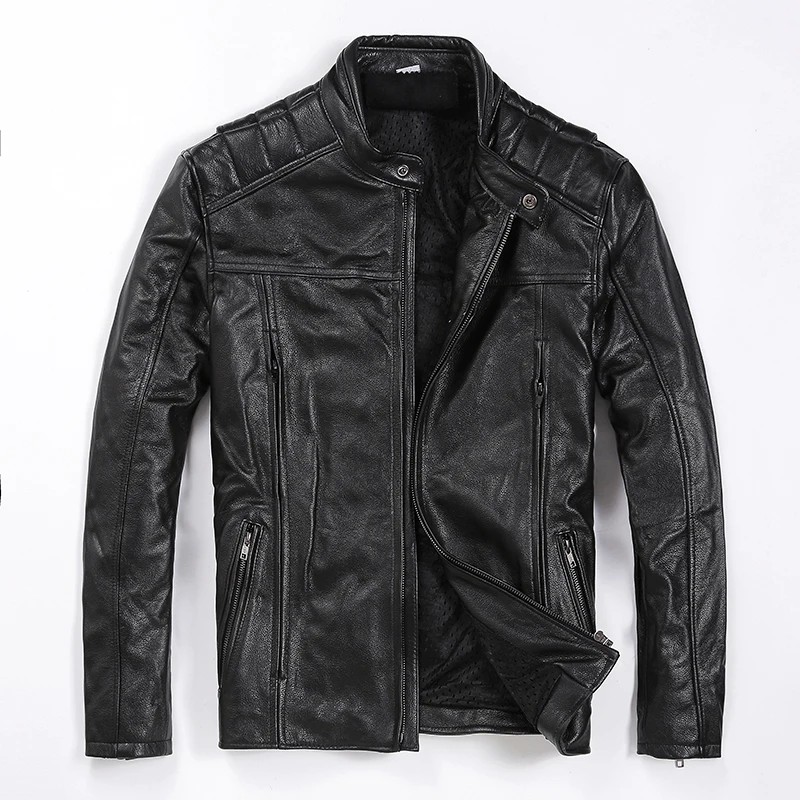 Gratis Verzending. brand New Mens Koeienhuid Jas, Man Echt Lederen Jas, Mode Slanke Cool Motor Biker Jassen. kwaliteit. plus Size Gratis Verzending. brand New Mens Koeienhuid Jas, Man Echt Lederen Jas, Mode Slanke Cool Motor Biker Jassen. kwaliteit. plus Size