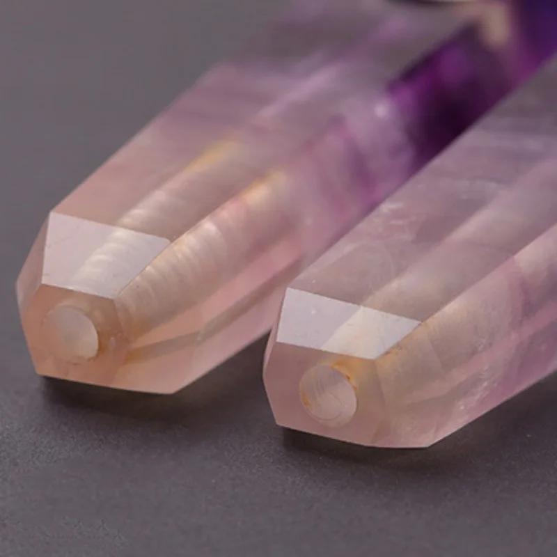 Natural Colorful Fluorite Quart Crystal Tube Wand Healing Crystal Point Smoking Pipe tube Home Decor Decoration Crafts