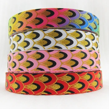 

David accessories Christmas Stripe 22mm/25mm Glitter Stripe Printed Grosgrain Ribbon Tape, DIY Handmade Materials,50Yc7924