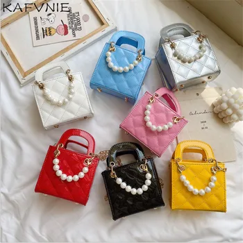 

KAFVNIE PU Pearl mini children's bag best selling high-grade children shoulder bag pink candy change party handbag wholesale