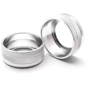 

2Pcs Silver Aluminum AC Climate Control Knob Ring Volume Knob Decor Cover for Cayenne 2016-2018