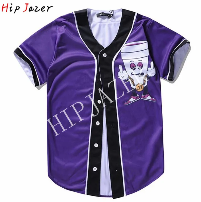 HIPJazer уличные майки с 3D принтом японского аниме мультфильм Мужчины WO мужские бейсбольные майки хип-хоп бейсбольная полосатая рубашка Топы - Цвет: 1