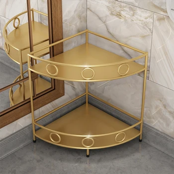 

2 layers Corner Big Capacity Cosmetic Storage Stand Kitchen Bathroom Bedroom Toilet Triangle Storage Rack Makeup Organizer Box