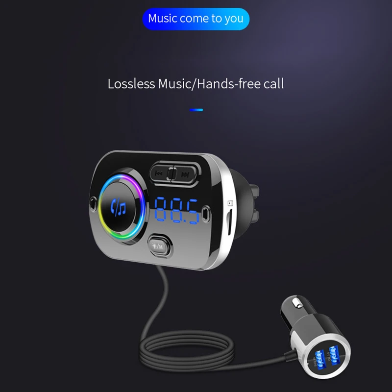 

Dual USB Car Charger Wireless Radio MP3 Player bluetooth 5.0 FM Transmitter High Quality Car Charger For Samsung GAlaxy S10e S9