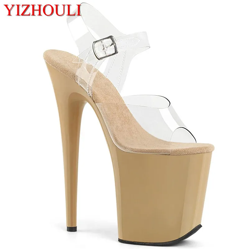 

Summer 20 cm sexy tassel waterproof platform, night club stage high heel catwalk shoes 8 inch stiletto heels/pole dance sandals