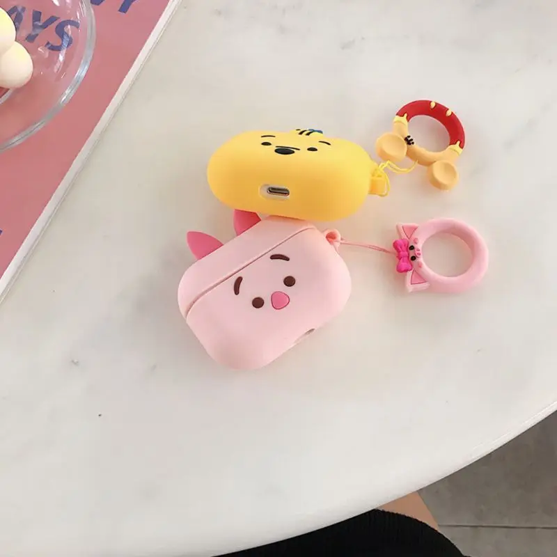 Силиконовый защитный чехол в виде милых животных с ремешком для Airpods Pro