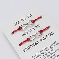 2 pz/set uno per te uno per ME insieme per sempre amore infinito 8 braccialetto di fascino stringa rossa coppia bracciali amanti desideri gioielli