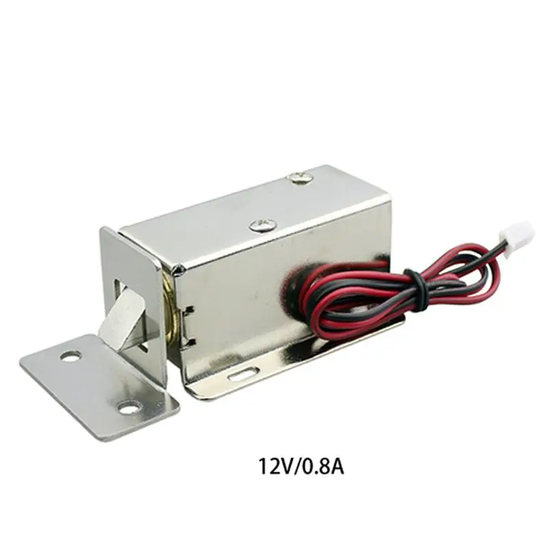 DC12V 0.8A металлическое электромагнитное блокирующее устройство дверь шкафа для хранения Болт замок для ящика электронный замок контроль доступа Аксессуары - Цвет: Lock and Lock Catch