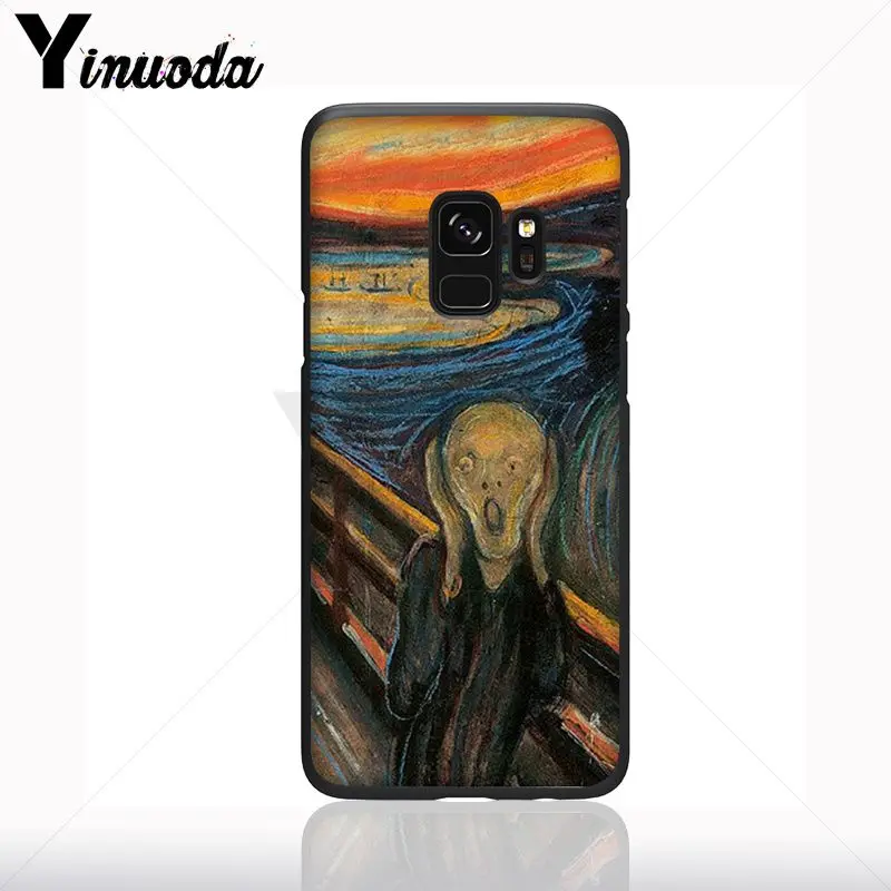 Scream Oleh Munch Kucing Hitam Lembut Shell Ponsel Case untuk Samsung Galaxy S10plus S9 Plus S8plus S10E A50 A70 A10 Case ponsel