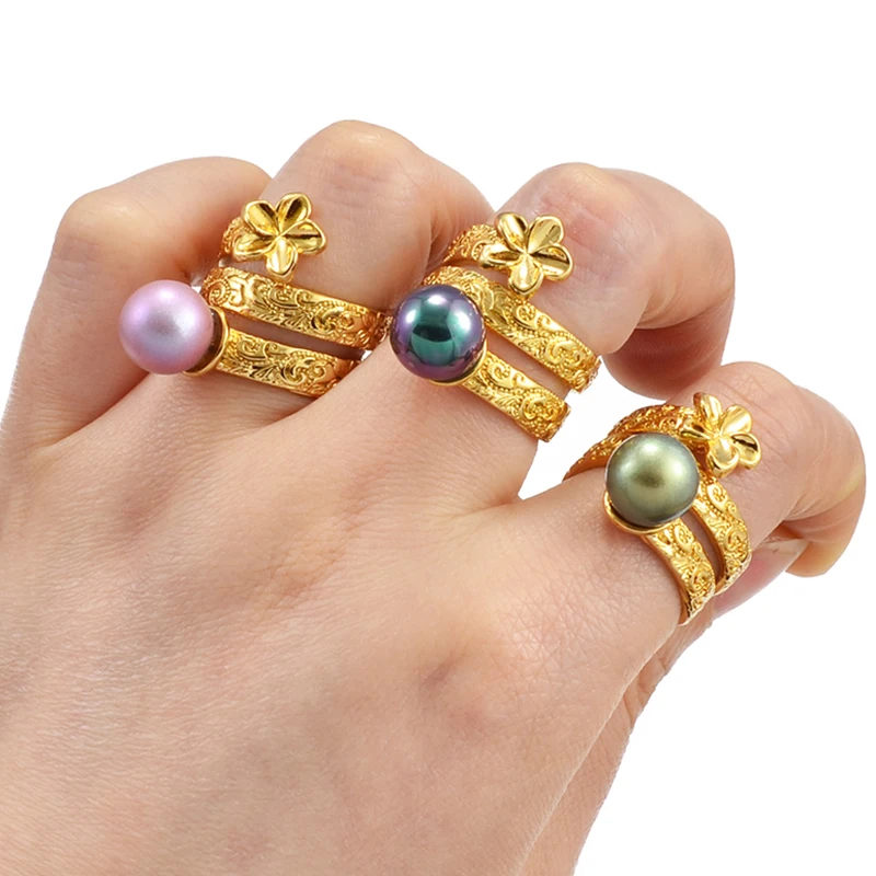 Anniyo Hawaiian Frangipani Pearl Ring New Zealand Australia Ring Guam
