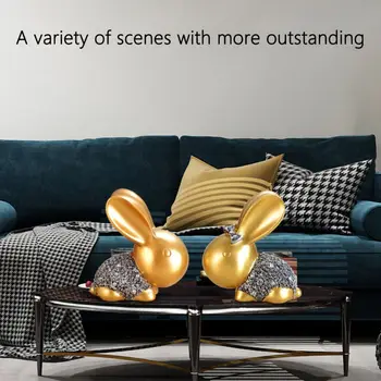 

Creative Home Accessories Housewarming Gifts Wedding Gifts Qine Cabinet Partition Crafts Resin Ornaments Lucky Rabbit
