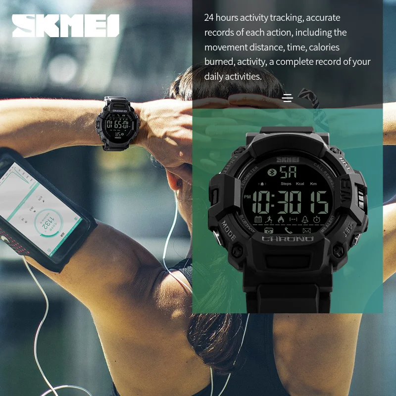 SKMEI Smart Sport Watch SKMEI Men Watches Waterproof Digital LED Bluetooth Electronic Wrist Watch For Men Clock Male