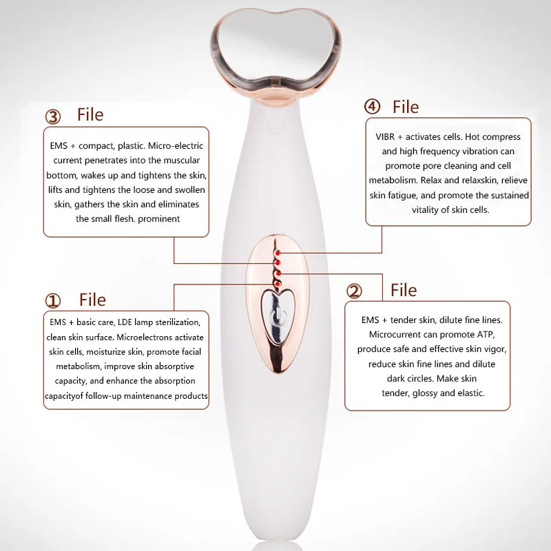  EMS MicroCurrent Beauty Machine Electric Face Lifting Tighting Remove Wrinkle Massager Rejuvenation