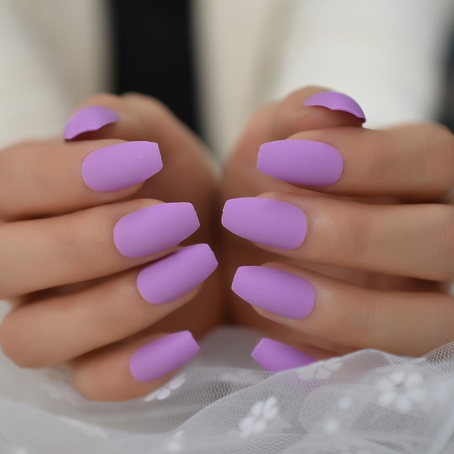 Rose Pink French Ballerina Coffin Press on False Nail Metallic Silver Edge Frosted Ballet Fake Nails Tips Women Girl Wear