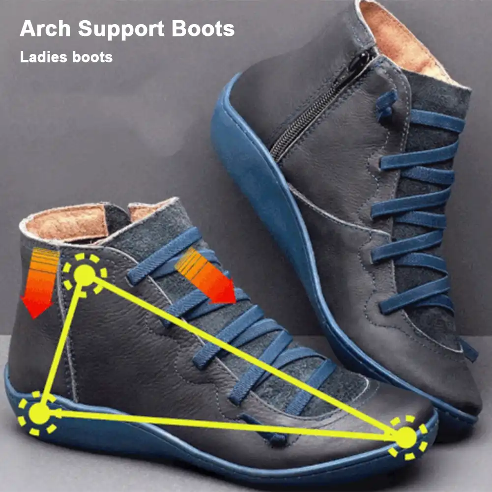 New Arch Support Boots Women Leather 